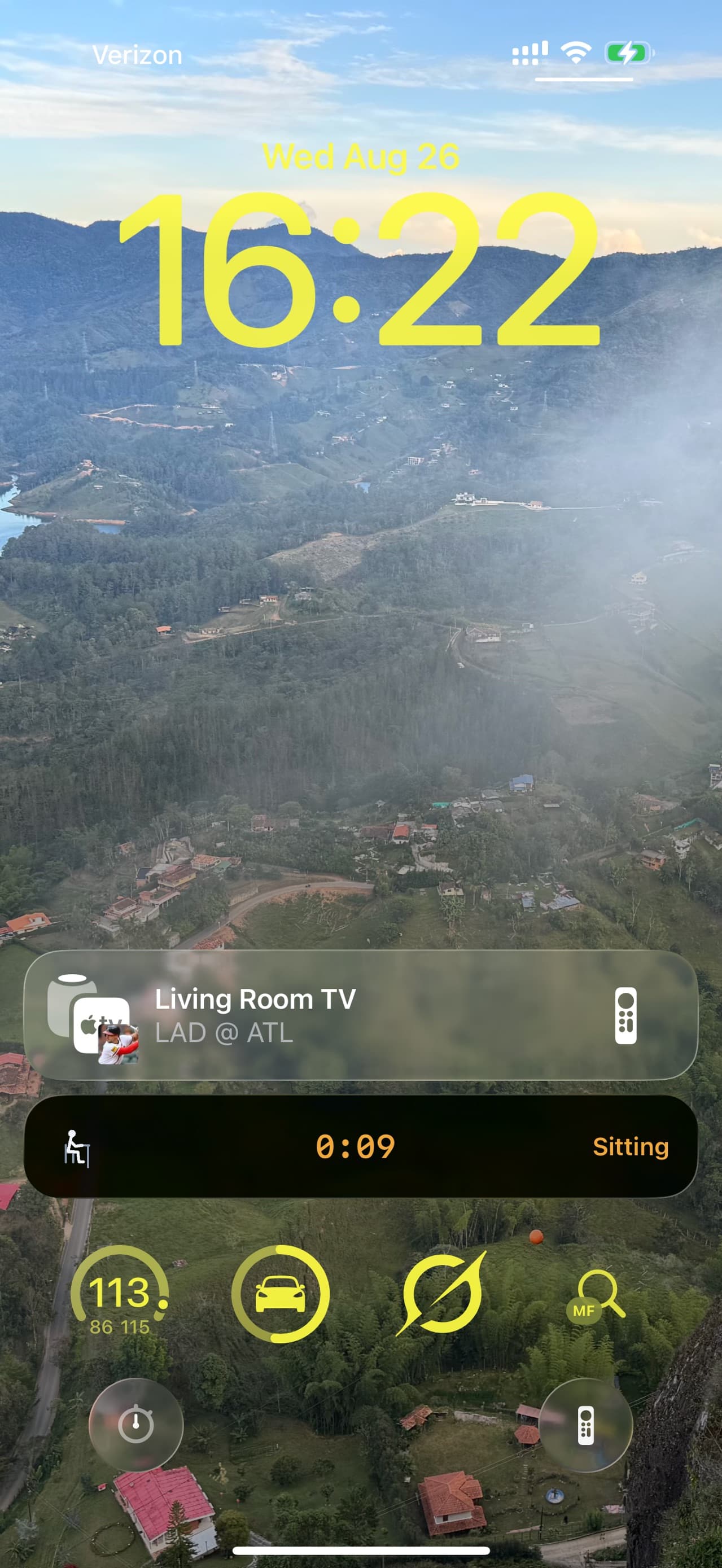 SitStand lock-screen Live Activity showing sitting time